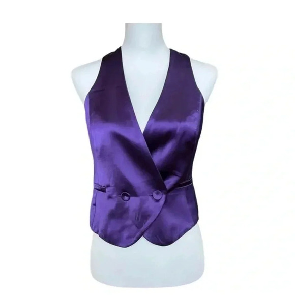 Jason Wu Satin Vest Royal Purple Size 10 NWT - Picture 1 of 8